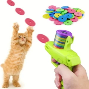 With 15pcs Reusable Soft Bullets Pet Hunting Interactive Toy Dog Cat Pet Supplies Funny Cat Toys Creative Turnip Gun Safety