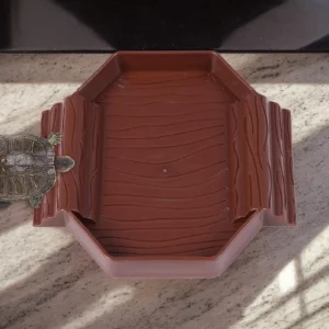 Tortoise Food Dish Reptile Water Food Bowl Reptile Bathing Pool Tortoise Habitat Accessories for Turtles Horned Frogs Lizards