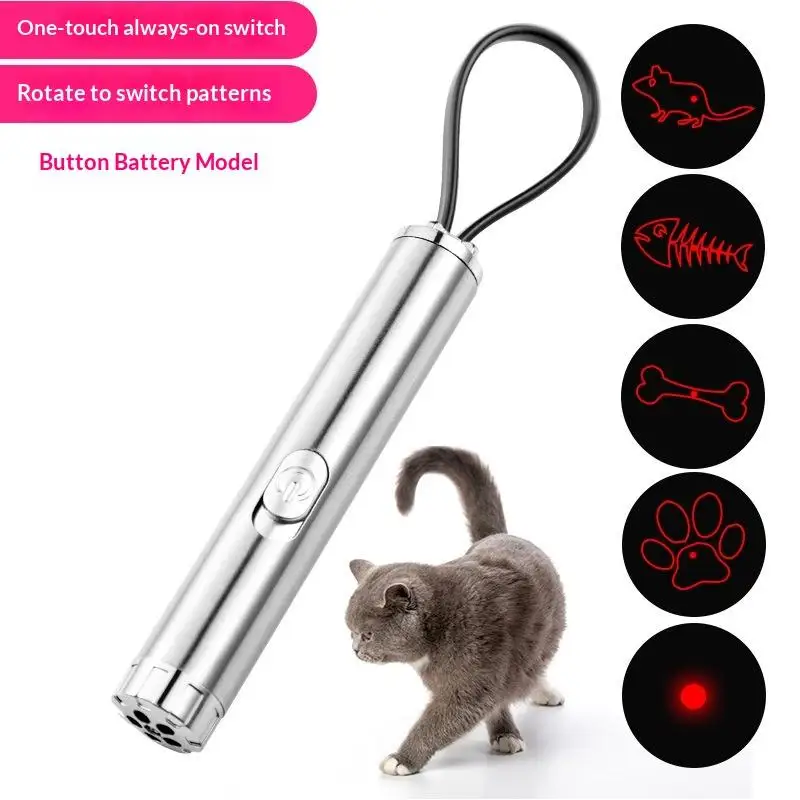 Multi Pattern Laser Cat Toy Pet Interactive Toy Infrared Light Pointer Constant On Switch Teaser Wand Exercise Chase Game - Image 2