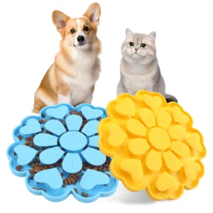 Silicone Pet Flower Pattern Pet Placemat Anti-choking Slow-feeding Mat Cat and Dog Slow-feeding Mat Suction Cup Licking Mat