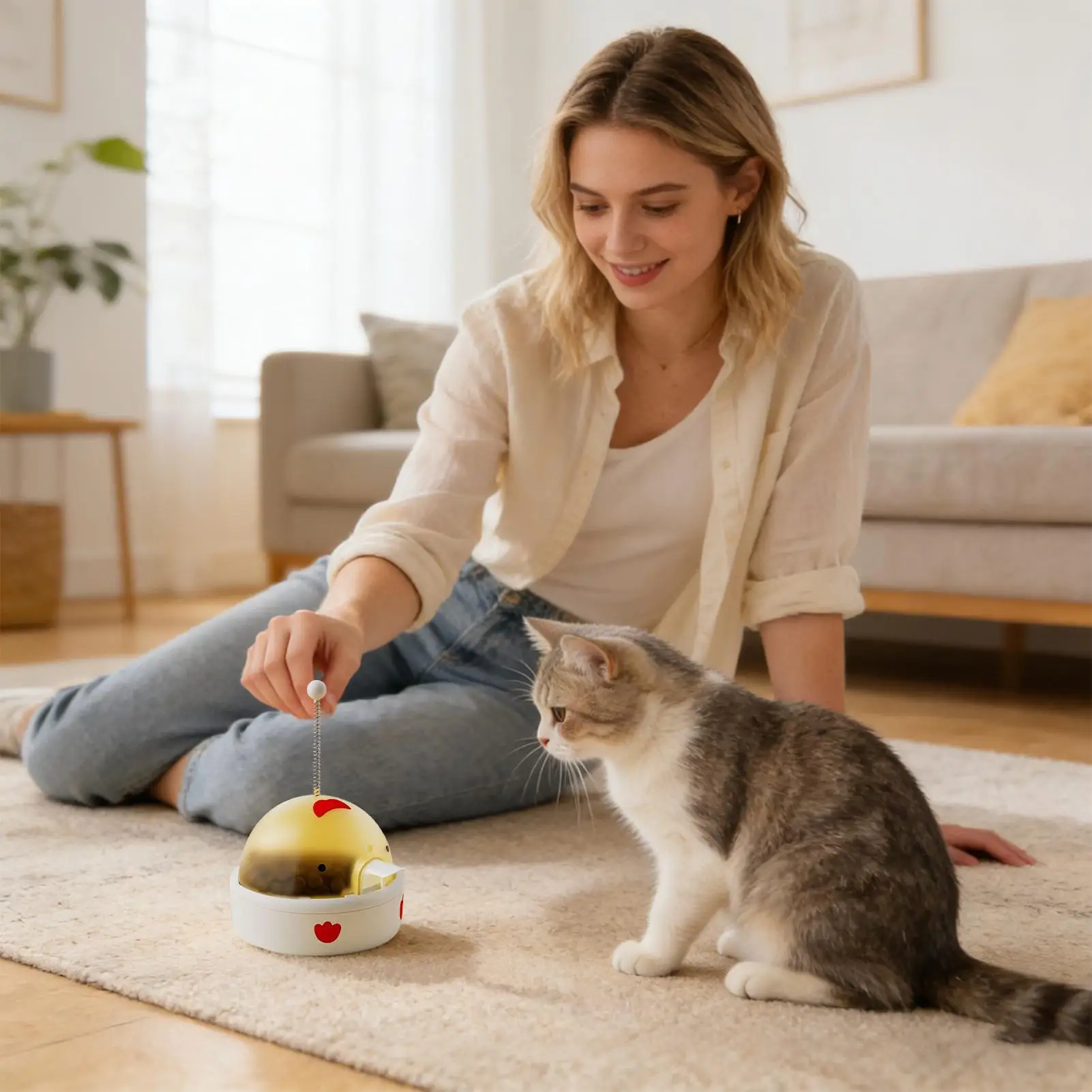 Cat Treat Puzzle Electric Cute Smart Dispenser Cat Enrichment Toys For Home Indoor Outdoor Travel Training Exercise Feeding - Image 3