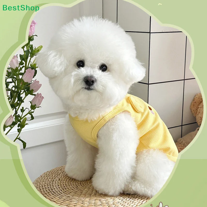 ♥Cute Bear Embroidered Dog Vest - Waffle Knit Pet Harness with D-Ring - Image 5