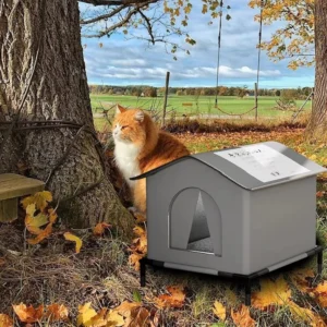 Stray Cat Houses with Mat Waterproof Winter Warm Foldable Washable Pet Cave Sleeping Beds for Outdoor Cats Small Dogs Puppies