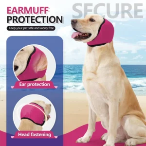 Waterproof Noise Cancelling Adjustable Dog Ear Muffs Dog Earmuffs Swimming Calming Hood To Relieve Pet Anxiety & Prevent Shock