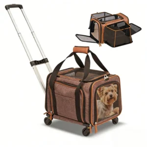 Large Capacity Expansion Cat Dog Bag Pet Trolley Case Portable Foldable Cat Carriers Bags Outdoor Travel Double Shoulder Pet Bag