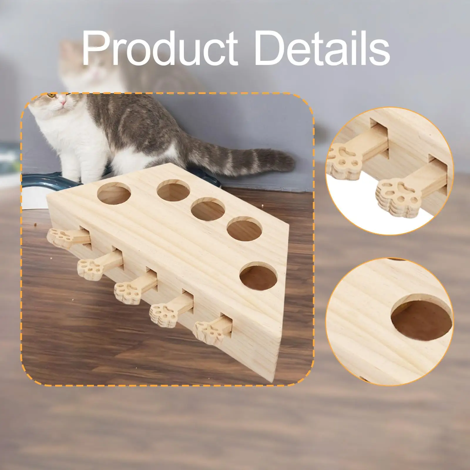 Whack A Mole Cat Toy Keeps Pet Entertained Pet Gift Indoor Outdoor Wooden Enrichment Exercise Fun for All Ages Cats Kittens - Image 5