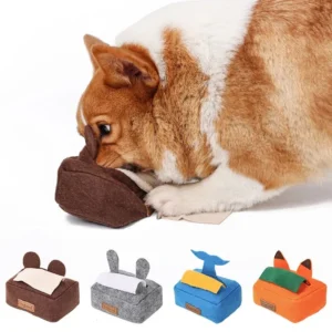 Interactive Snuffle Toy for Dogs Cats Tissue Box Design Pet Treat Feeder Nosework Training Puzzle Toys Dogs Cats Pet Supplies