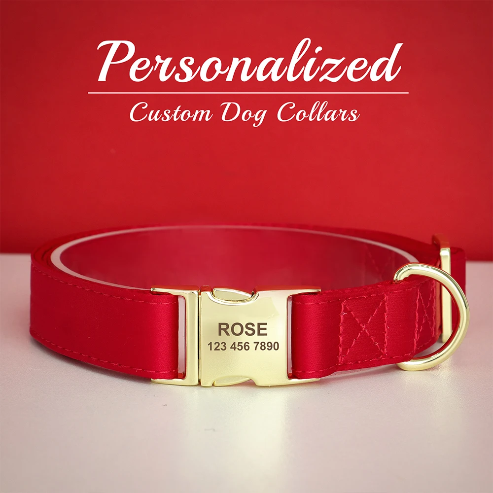 Personalized Silk Dog Collar Adjustable Durable Dog Collar with Bowtie Flower For Small Medium Large Dogs Wedding Bowtie Collars - Image 10