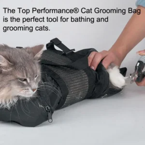 Mesh Cat Shower Bag Anti Scratch Cat Nail Trimming Bag Breathable Cat Washing Bag Adjustable for Shower Nail Trimming Injection