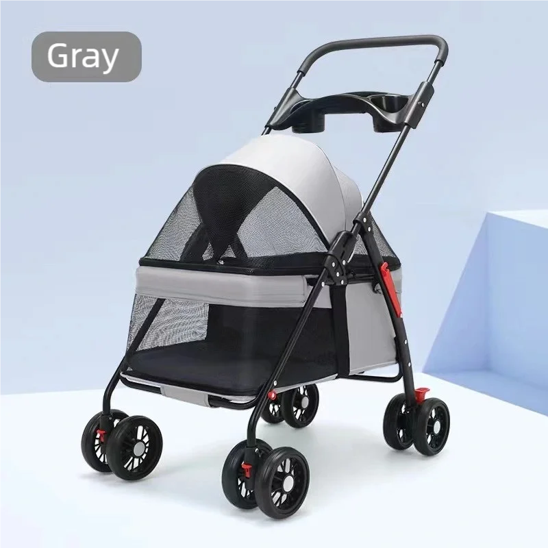 Pet cart, baby cart, small pet cart, lightweight and foldable, suitable for outdoor travel, dog and cat supplies - Image 10