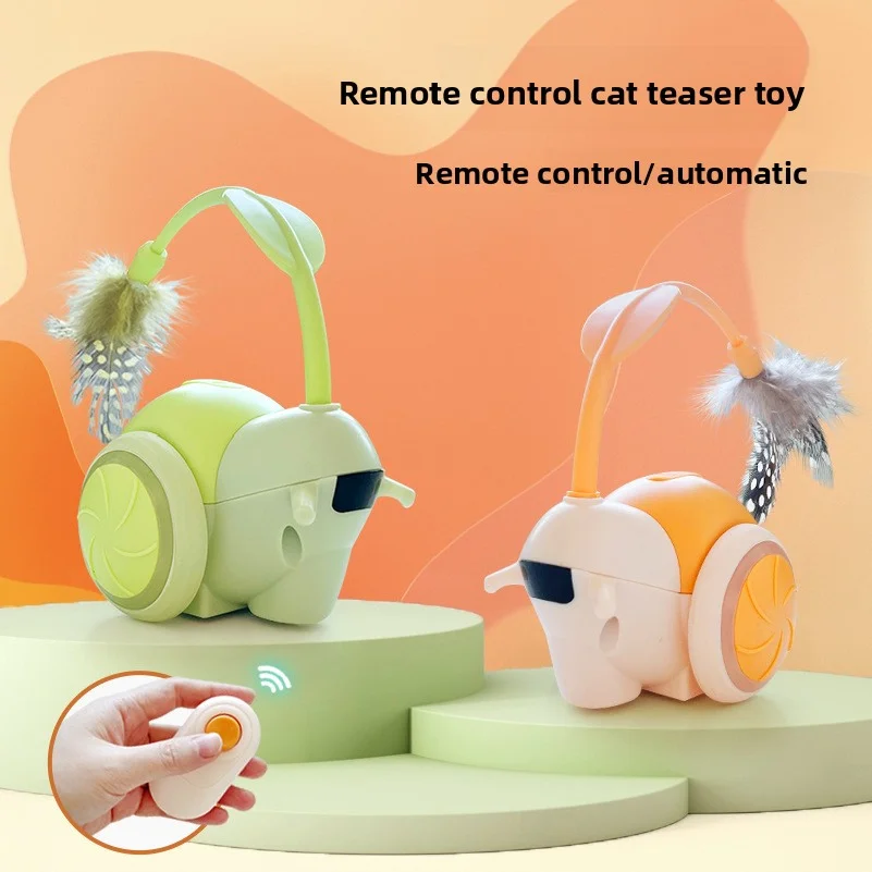 Pet toy for cats, a special boredom-relief gadget, remote-controlled smart automatic obstacle-avoiding electric cat teaser car