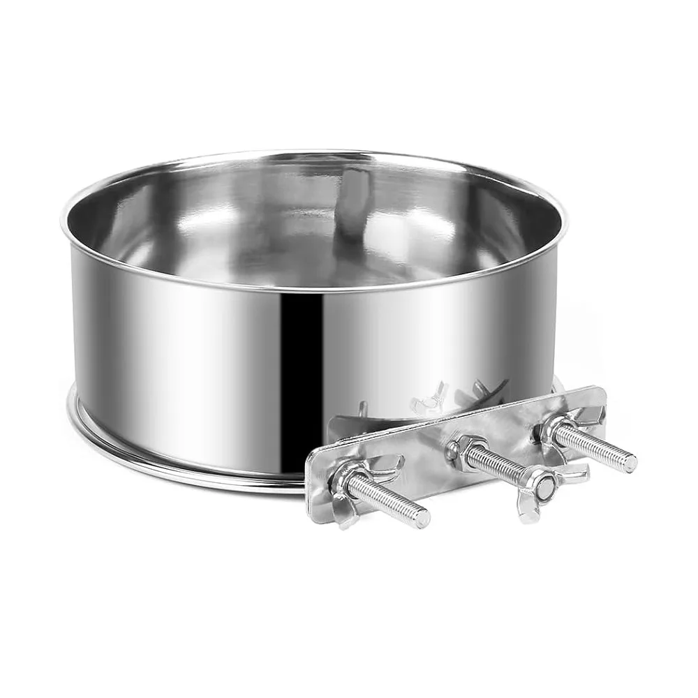 New Stainless Steel Pet Bowl Anti-gnawing Hanging Dog Cage Bowls Feeder Dish Cat Dog