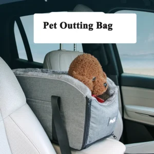 Pet Car Cat Bags Dog Bed Car Center Console Bag, Travel Puppy Bed Car Cushion Seat, Pet Outdoor Handbag, Removable Washable