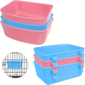 6pcs/pack Feeder (Blue, Pink), Hanging Feeder, Food and Water Container, Bath Water Bowl Universal for Birds Hamsters