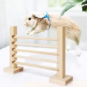 New Wooden Rabbit Jump Bar Easy to Install Adjustable Height Bunny Hurdle Bar Interactive Pet Training Games Small Pet Supplies
