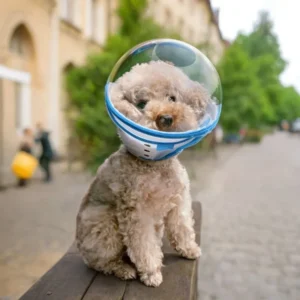 Adjustable Dog Head Cover Elizabeth Circle Full Wrap Deepened Anti-Lick Space Dog Hoodie for Walking Dogs Bichon Teddy