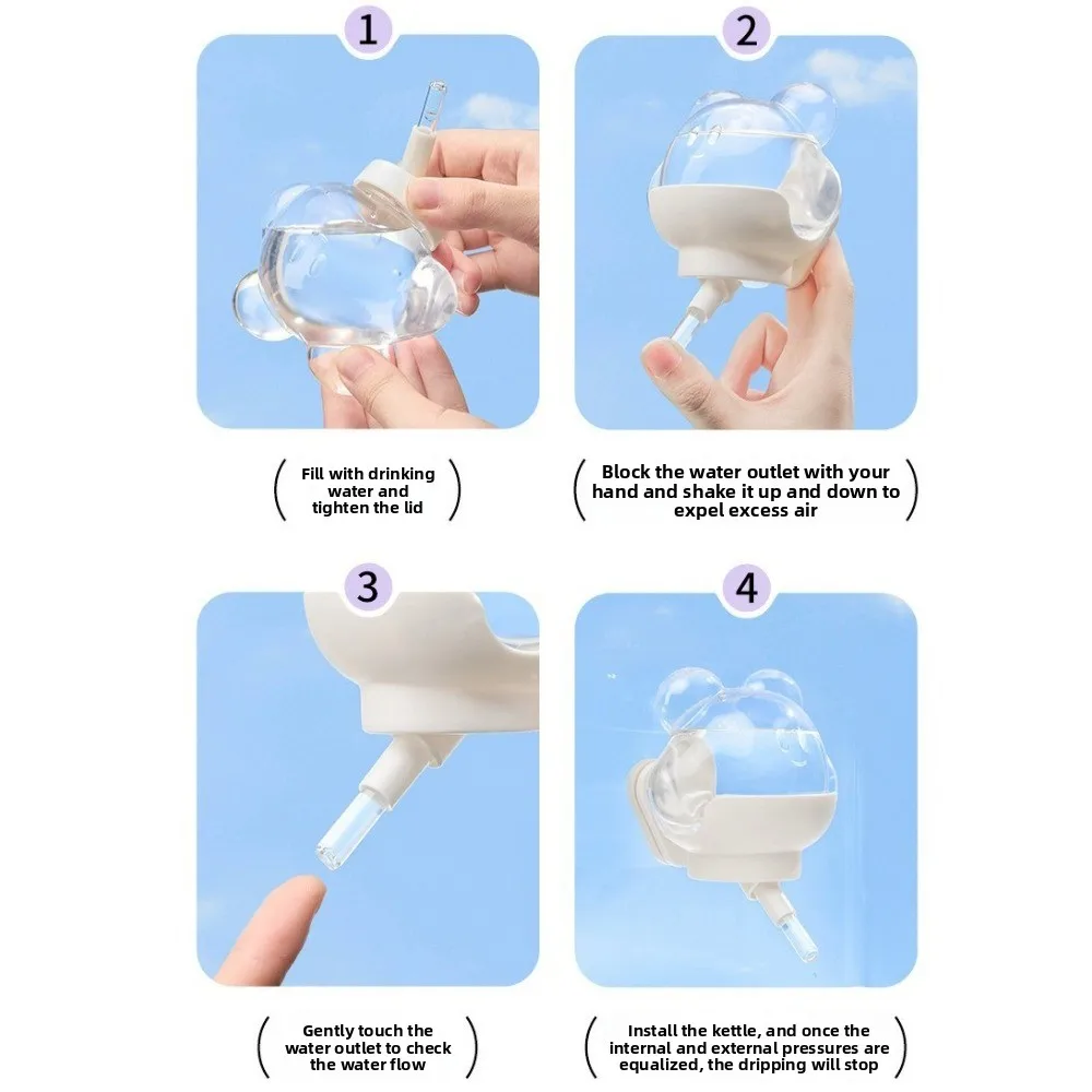 Prevent Dripping Hamster Magnetic Kettle Automatic Wall Mounted Pet Water Dispenser Magnetic Rack 220ml Vacuum Water Feeder - Image 3