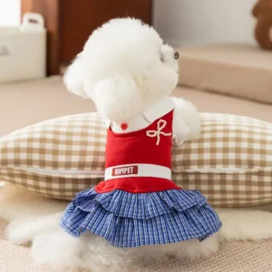 Soft Cat Bowknot Dress Shirt Collar Preppy Style Dog Shirt Dress Creative Breathable Pet Summer Clothes Bichon Frise