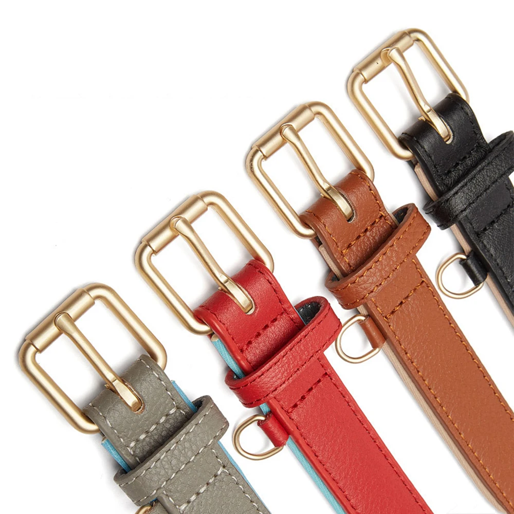 Leather Dog Collar Big Small Dog Soft Padded Collar Adjustable Pet Products for Dog Accessories Dachshund Pitbull Bulldog Collar - Image 4