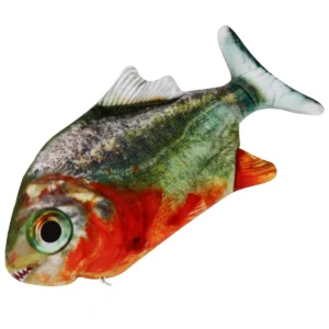 USB Rechargeable Electric Teaser with Motion Sensor Realistic Wiggling Fish Pet Plaything for Indoor Cats Boredom