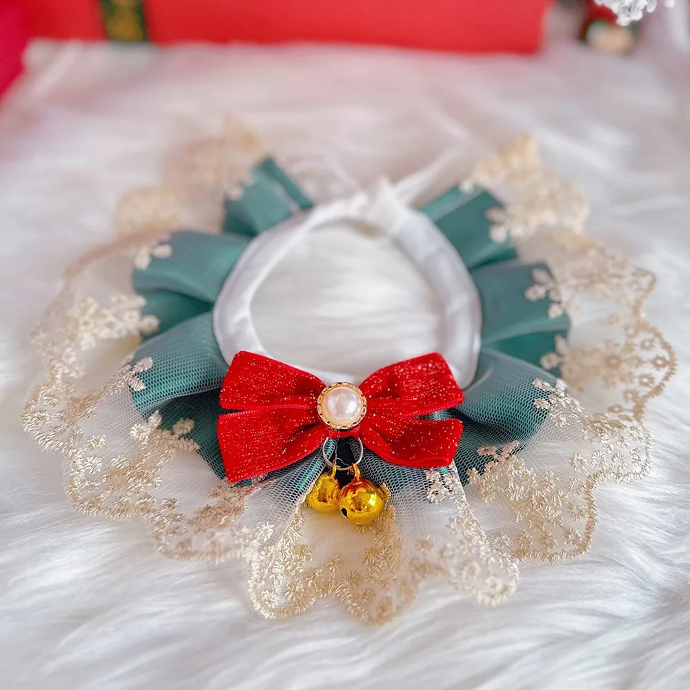 Organza Lace Bowknot Cat Collar Cat Dog Decor Pet Ornament Pet Saliva Towel Scarf Accessories Puppy String Bib Necktie Cat Dog - Image 8