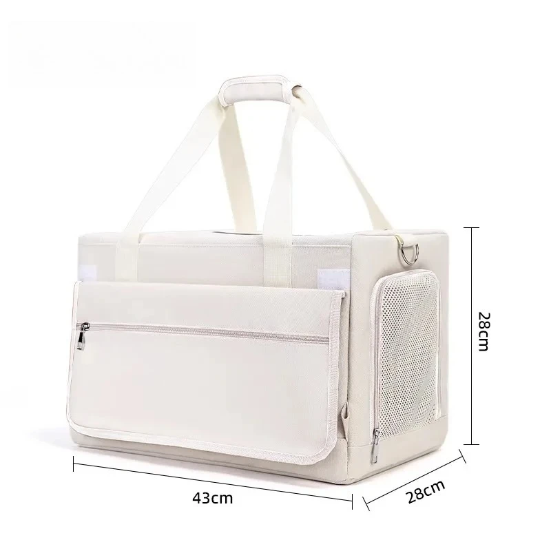 Double Layer Breathable Pet Carrier with Wheels Foldable Outdoor Travel Cat Trolley Case for Two Cats Portable Pet Trolley bag - Image 9