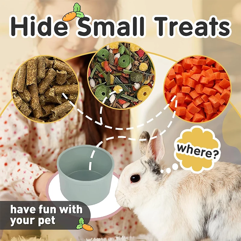 Stacking Cups Toy For Rabbits, Multi-colored Reusable Small Animals Puzzle Toys For Hiding Food Playing, Small Animals Pet Toys - Image 2