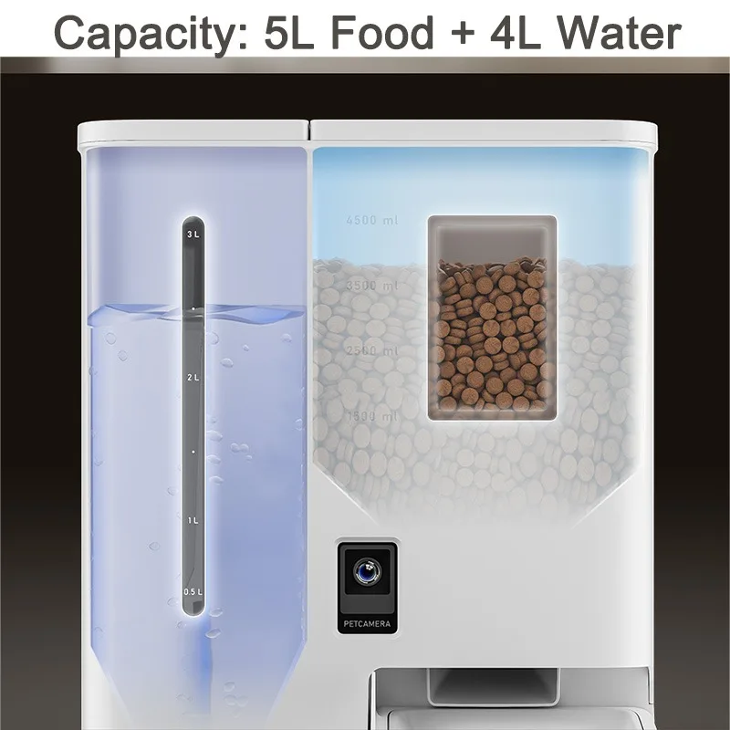 Top-Quality Cat Automatic Feeder 2 in 1 Pet Food and Water Fountain Wifi APP Control Smart Pet Feeder with Camera - Image 2