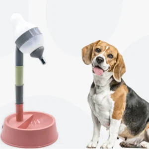 Pet Standing Water Dispenser Cat Dog Standing Bowl with Detachable Pole Automatically Feeding Water Height Adjustable