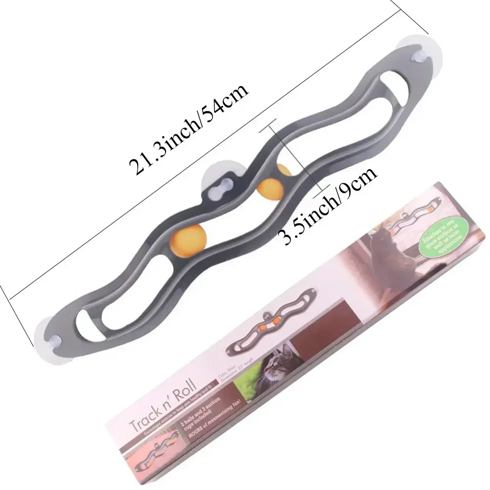New Track Cat Toy Plastic Sucker Track Ball Pet Accessories Window Table Tennis Adsorption Glass Cat Toy Funny Cat Toys Pet Toys - Image 5