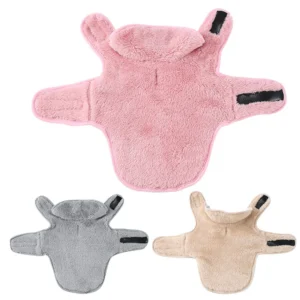 Cozy Cat Coat With Leash Hole Reversible Warm Fleece Pets Vest For Winter Adjustable Pets Clothes For Small Medium Dog Sphynx