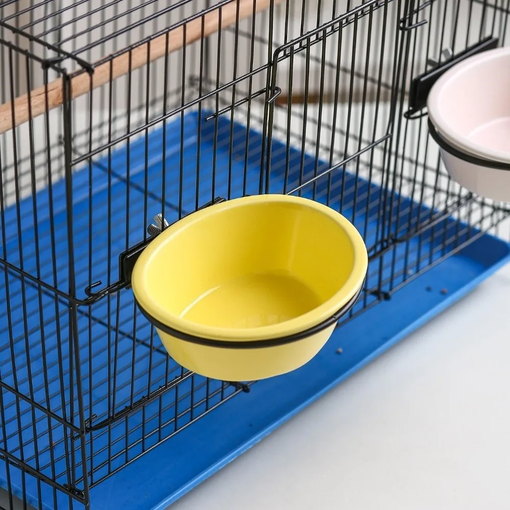 Wide Mouth Hanging Ceramic Parrot Bowl Detachable with Stand Parrot Food Cup Prevents Spills Parrot Feeding Station Small Pets - Image 5
