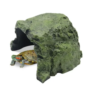 Reptile Hideout,Reptile Rock Hide Cave Simulation Resin Escaping Hidden Habitat Decoration for Turtle Dragon Lizards Fish Tank
