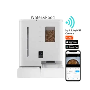 Top-Quality  Cat Automatic Feeder 2 in 1 Pet Food and Water Fountain Wifi APP Control Smart Pet Feeder with Camera