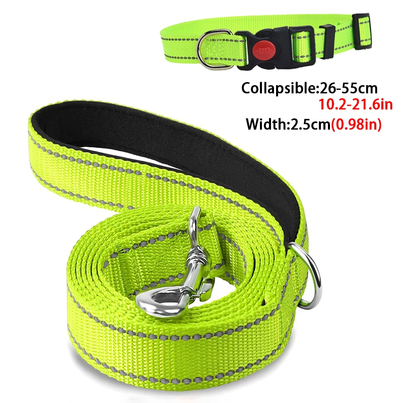 Small Medium large Dogs Reflective Collar Walking Traction Rope Safety Pet Collar Night Soft Adjustable dog collar Pet Supplies - Image 22