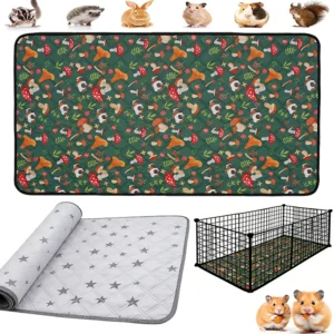 Guinea Hamster Cage Mat Washable Pig Cage Mat Waterproof Super Absorbent Small Animal Anti Slip Mat Small Pet Bedding