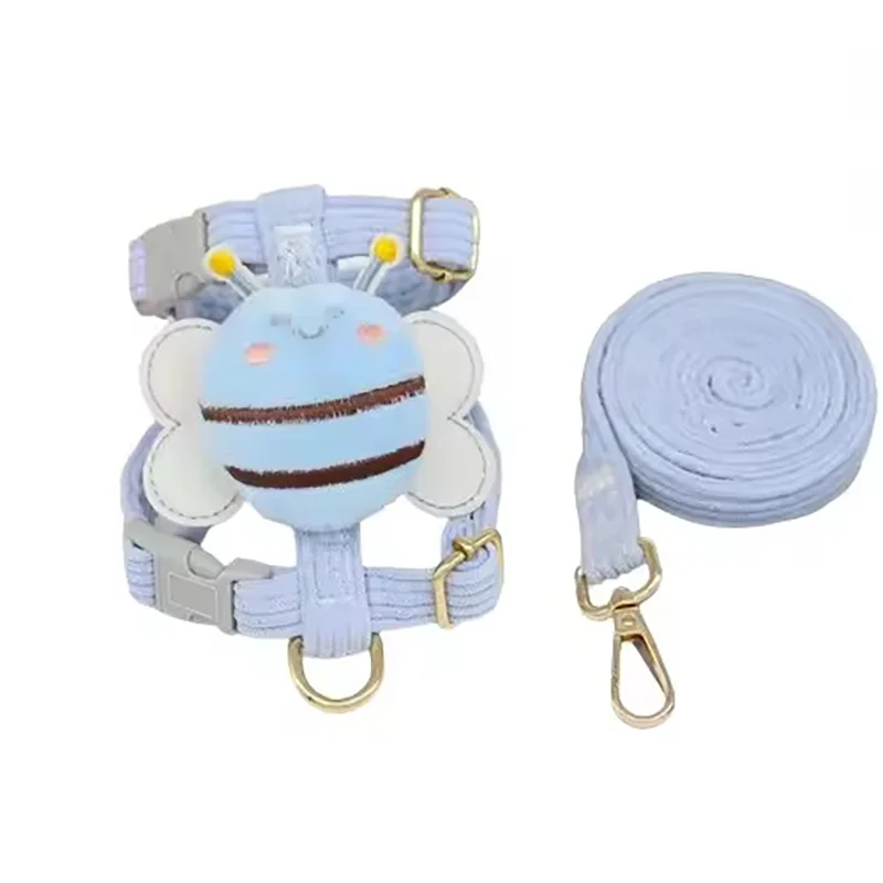 Bee Pattern Cat Small Dog Leash Anti Escape Special H Harness Web Red Adjustable Chest Strap For Walking Cats And Small Dogs - Image 9