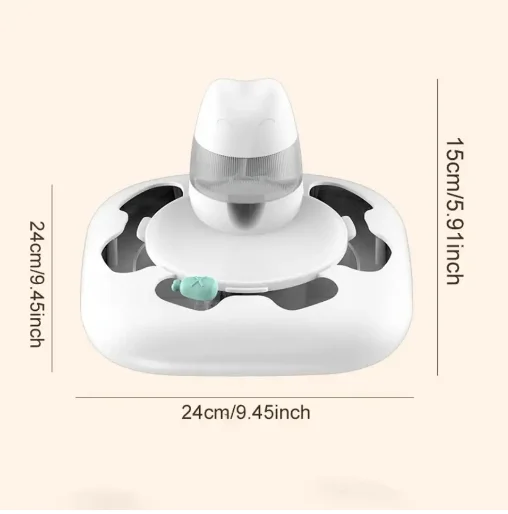 Electric Cat Treat Dispenser Toy Roller Track Rotating Automatic Pet Feeder Rounded USB Charging Smart Cat Trap Toy - Image 3
