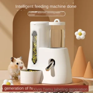 2-in-1 Automatic Hamster Feeder & Water Bottle - Anti-Spill Cage Mounted, BPA-Free for Syrian/Dwarf/Robo (Food-Safe, Leak-Proof