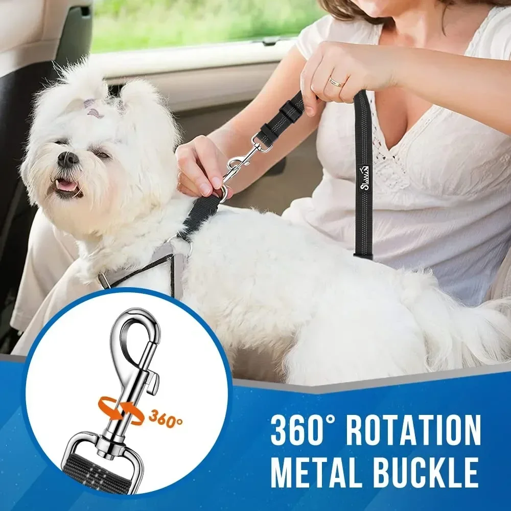 Double Dog Car Harness Safety Seatbelt Adjustable Pet Travel Restraint for 2 Dogs Heavy Duty Crash Tested Elastic Splitter Headr - Image 3