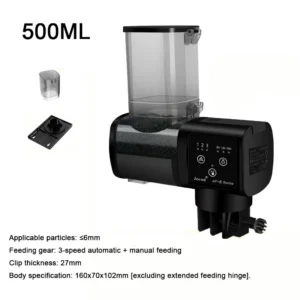 250ML/500M Fish Tank Feeder Digital Display Screen Adjustable Timer Intelligent Automatic Feeder LCD Display