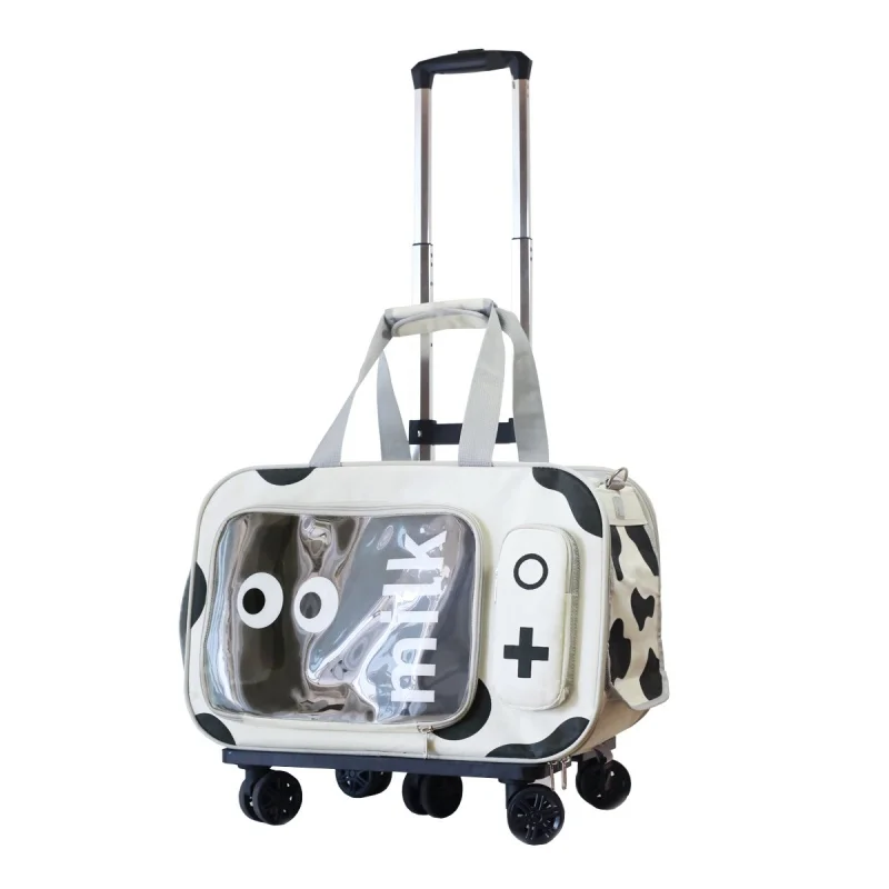 Cat bag, Portable Suitcase For Outdoor Use, Large Capacity Dog Space Cabin Trolley, Cat Suitcase, Pet Handbag, Crossbody - Image 2