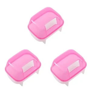 AT84-3X Pink White Small Hamsters Bathing Sand Cage Pet Bathroom 10 X 7 X 7Cm