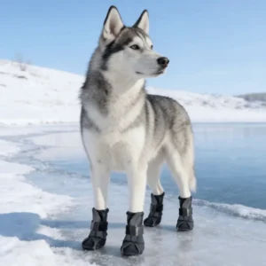 4PCS/SET Adjustable Waterproof Dog Boots High-top Breathable Pet Rain Boots Wear-Resistant Anti-Slip Dog Shoes Rain Snow Day