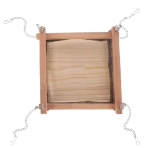 1Pcs Wooden Hamster Hammock Hanging Swing Bed for Small Pets Easy Install Comfortable Nest with Cushion Support Syrian Dwarf