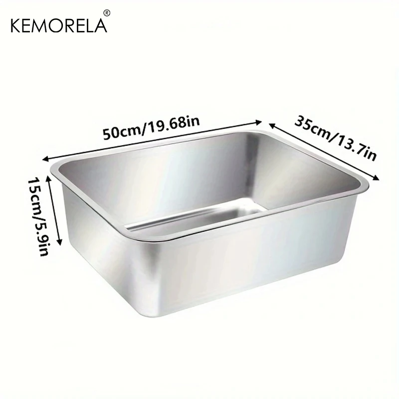 Large Capacity Durable Stainless Steel Litter Box Low Entry Open Design Is Convenient To Use Comfortable And Easy To Clean - Image 7