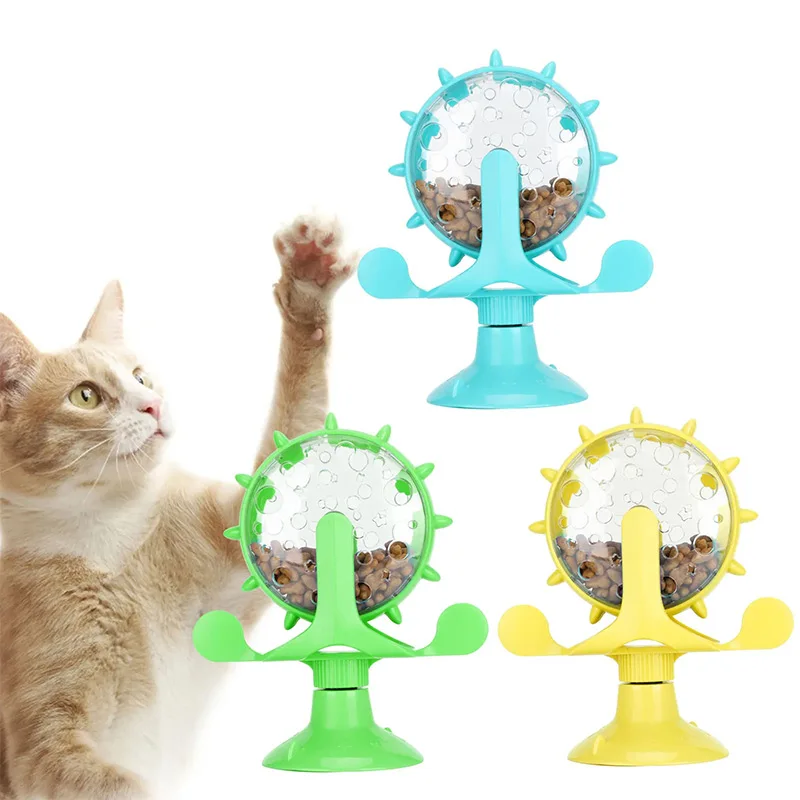Pet Cat Food Funnel Spinning Windmill Interactive Training Cat Puzzle Toy Compatible with Windmill-Style Cat Food Funnels 1PC - Image 2