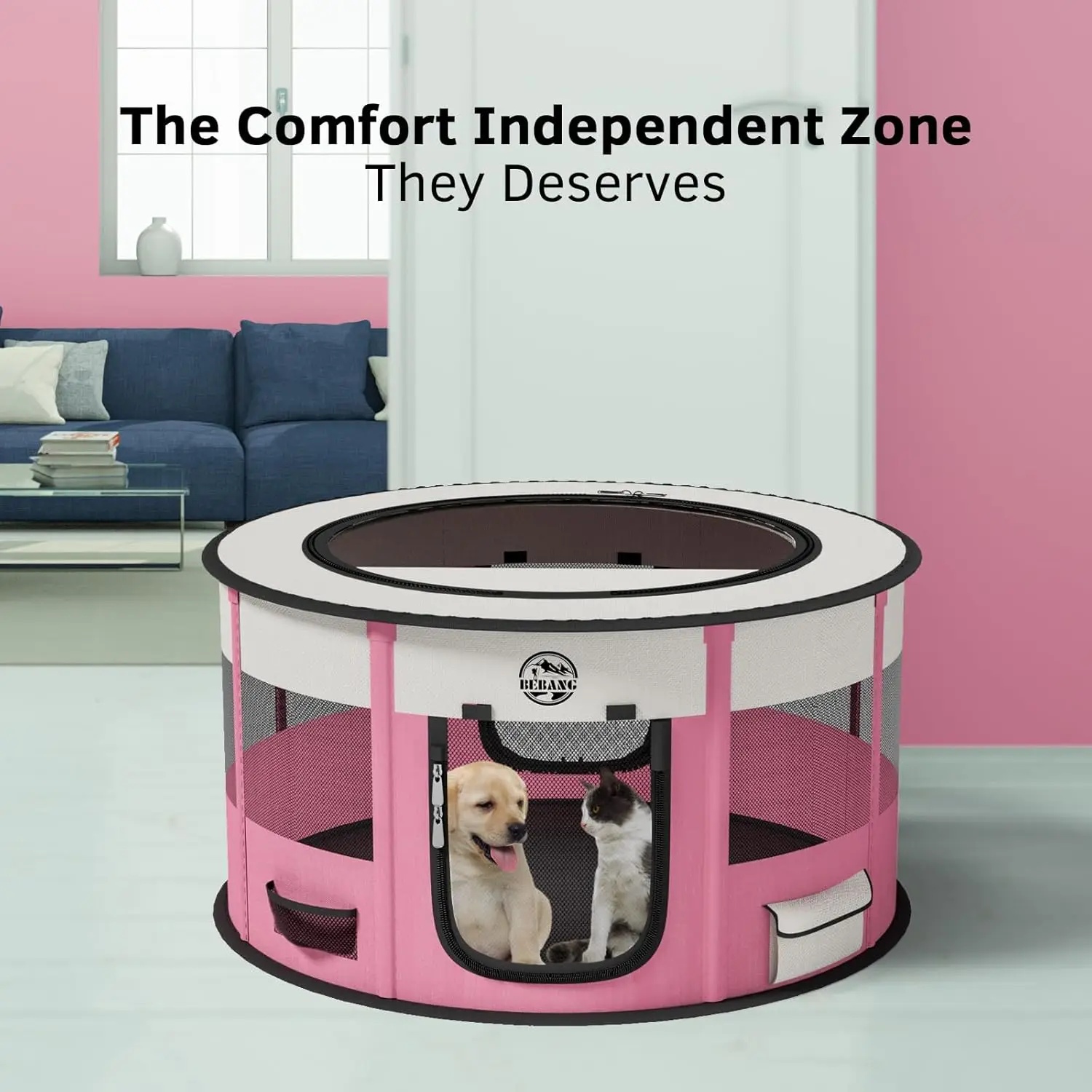Dog Playpen Puppy Play Pen Indoors Pet Crate Small Dog Cage Portable Foldable Cat Kennel for Kitten Hamster Rabbit Bunny - Image 6