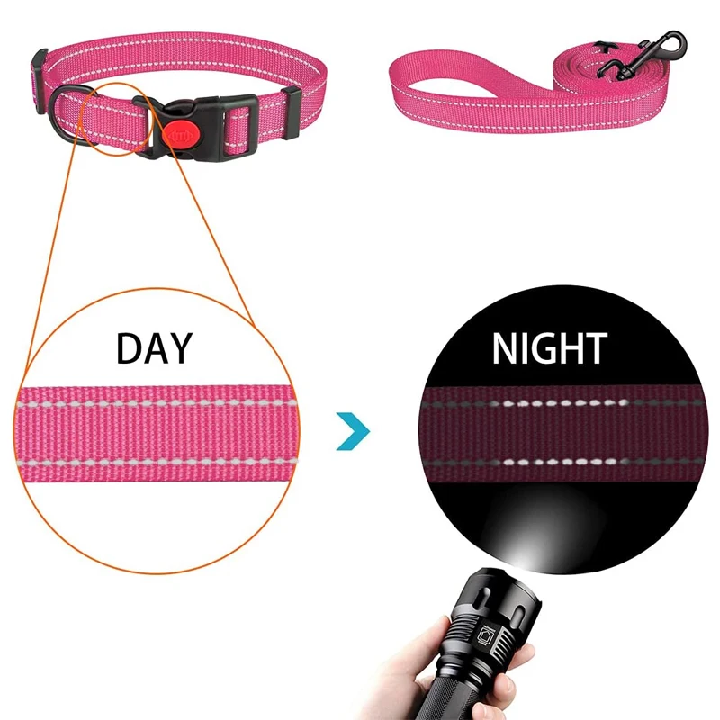 Small Medium large Dogs Reflective Collar Walking Traction Rope Safety Pet Collar Night Soft Adjustable dog collar Pet Supplies - Image 4