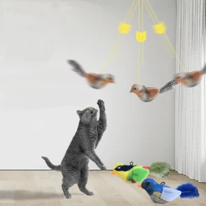 Hot lifelike Bird Vivid Cat Toys Pet Catnip Simulation Molding Cat Teaser with Feather Soft Plush Fabric Toys for Kitten